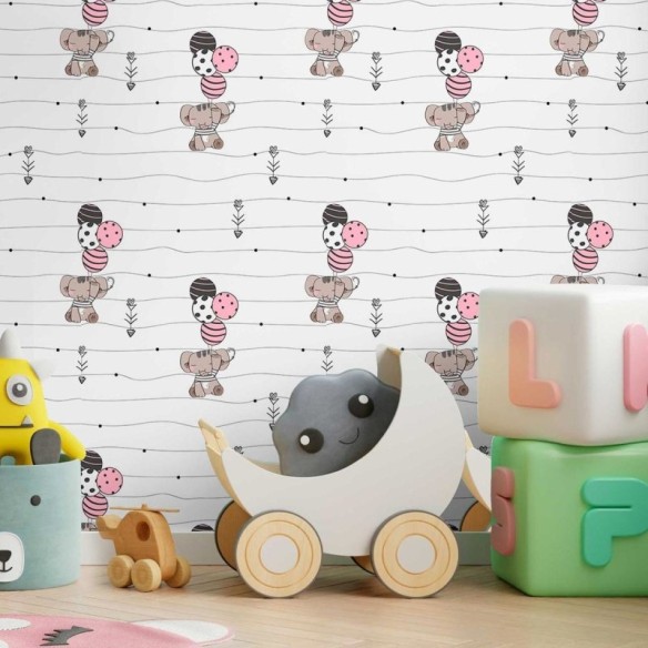 Papel de Parede Adesivo Elefante no Balão N09067