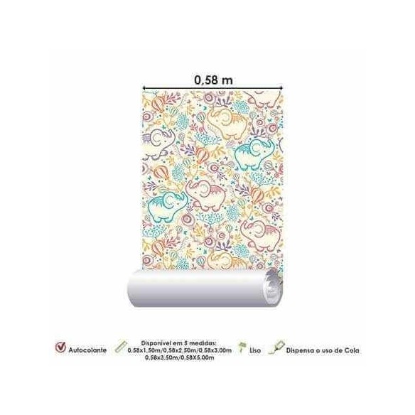 Papel de Parede Adesivo Elefantes 118785196