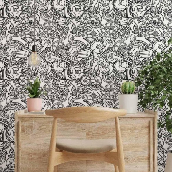 Papel de Parede Adesivo engrenagens N014164