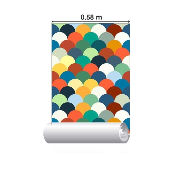 Papel de Parede Adesivo Escama de Peixe Colorida N04132