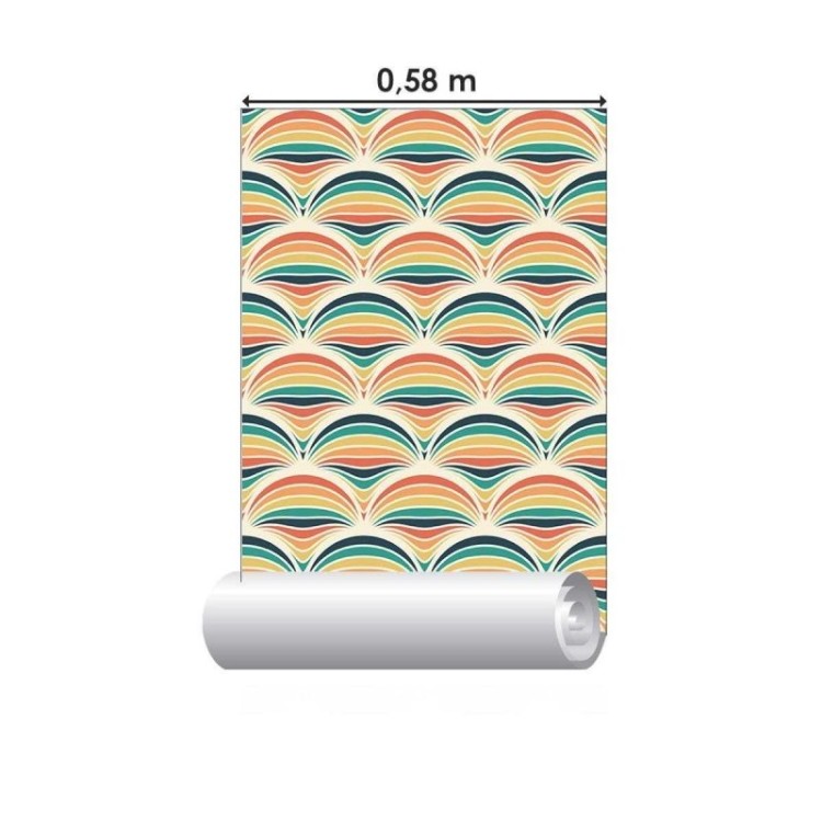 Papel de Parede Adesivo Escama de Peixe...