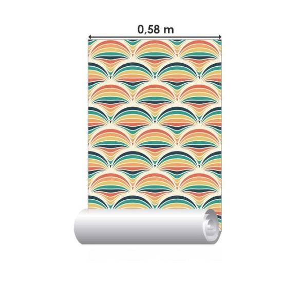 Papel de Parede Adesivo Escama de Peixe Colorida N04158