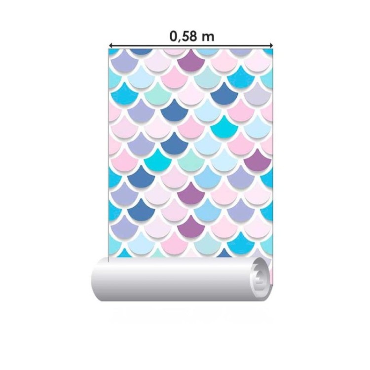 Papel de Parede Adesivo Escamas Sereia N011124