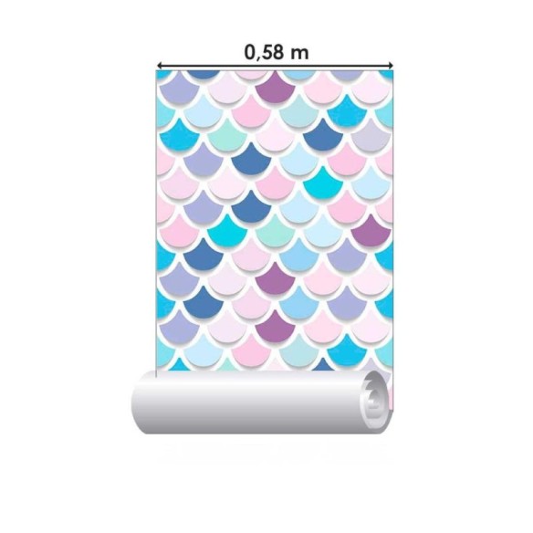 Papel de Parede Adesivo Escamas Sereia N011124