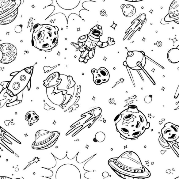 Papel de Parede Adesivo Espaço Sideral N03124