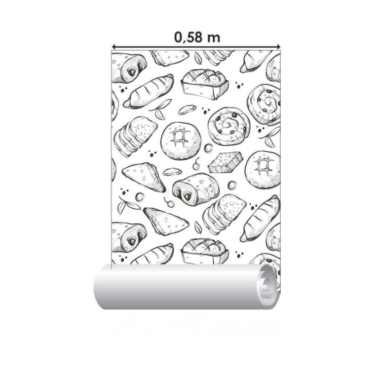 Papel de Parede Adesivo Estampa de pães...