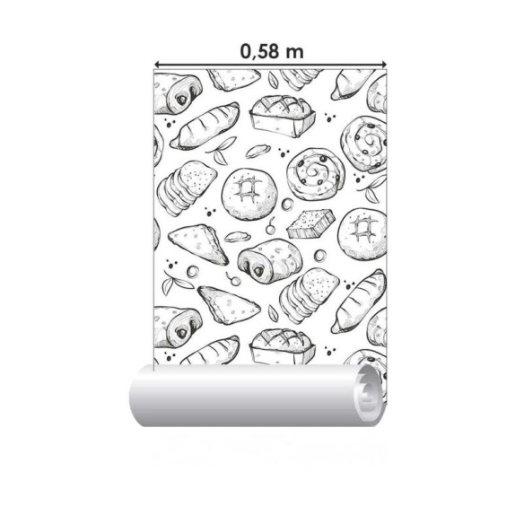 Papel de Parede Adesivo Estampa de pães fresquinhos N03132