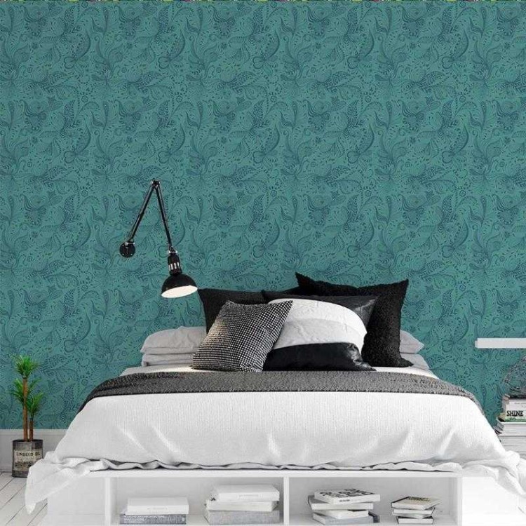 Papel de Parede Adesivo Estampa Étnica Floral...