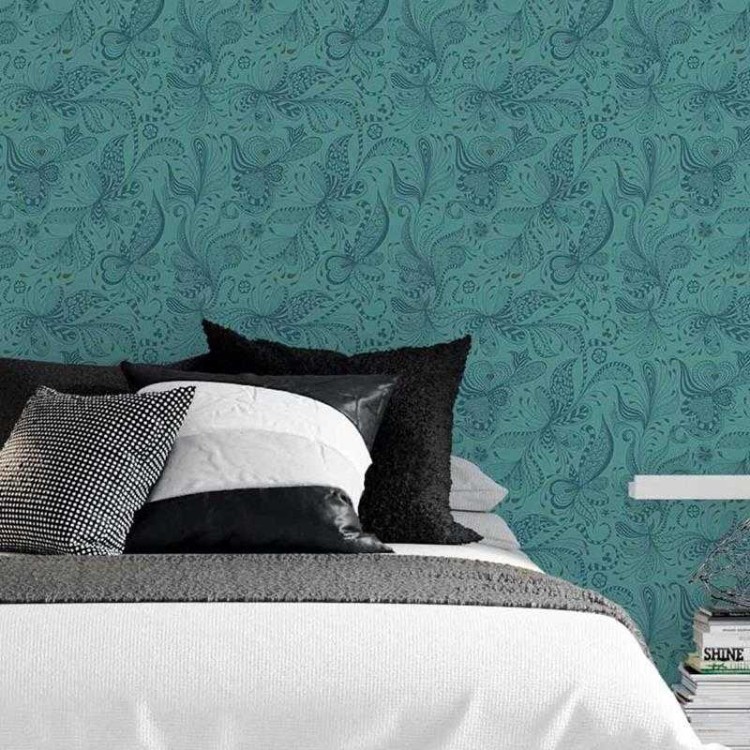 Papel de Parede Adesivo Estampa Étnica Floral...