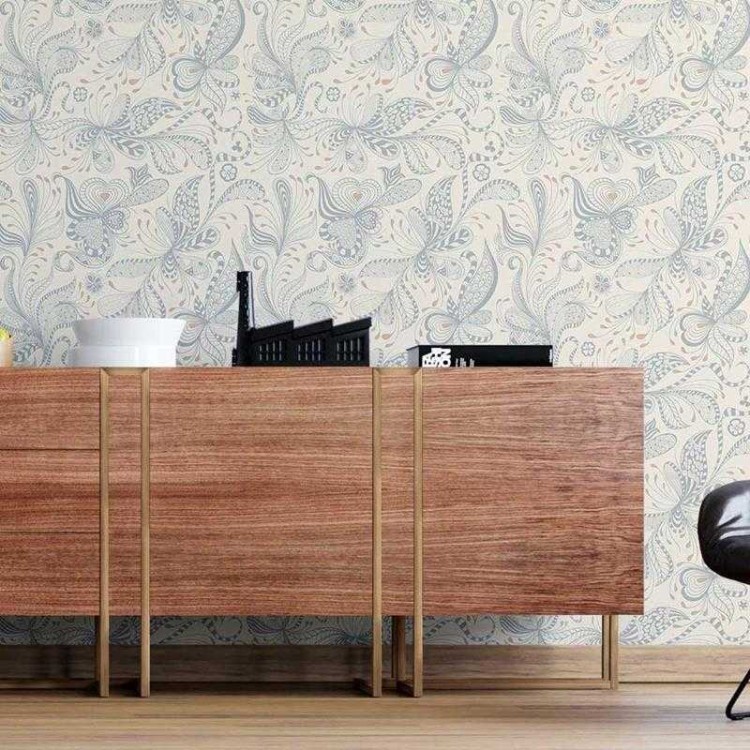 Papel de Parede Adesivo Estampa Étnica Floral...