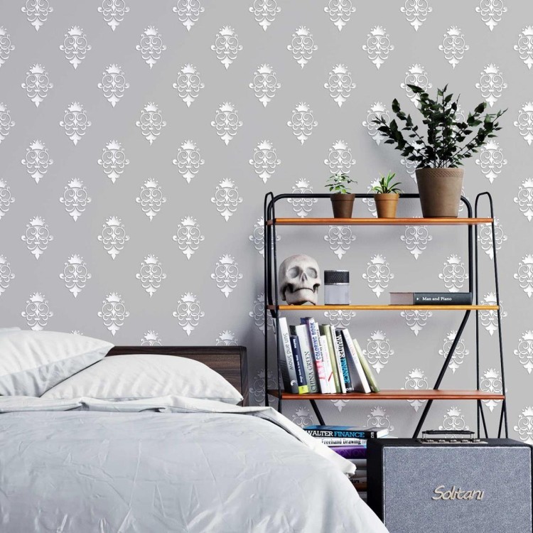 Papel de Parede Adesivo Estilo vintage cinza...