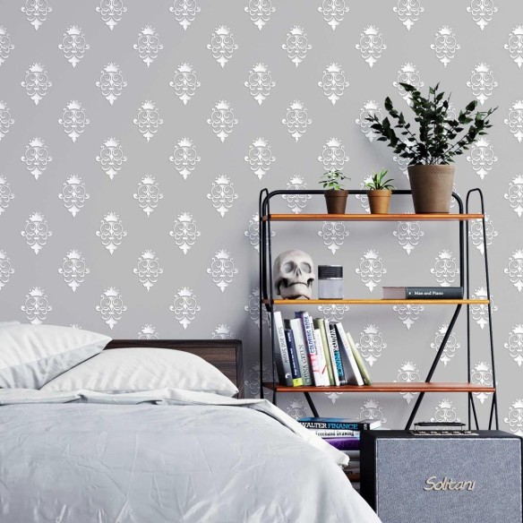 Papel de Parede Adesivo Estilo vintage cinza N03143