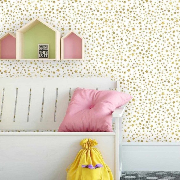 Papel de Parede Adesivo Estrela Amarela 265034834