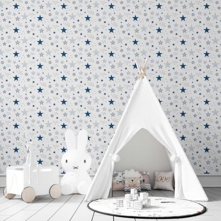 Papel de Parede Adesivo Estrela Azul N03013
