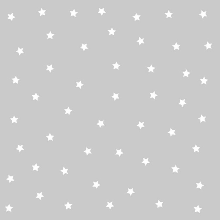 Papel de Parede Adesivo Estrela Branco e Cinza...