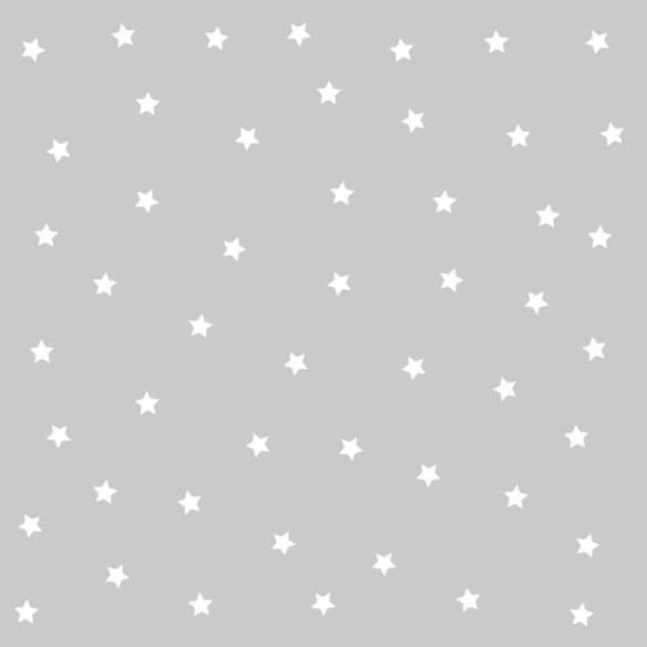 Papel de Parede Adesivo Estrela Branco e Cinza N05034