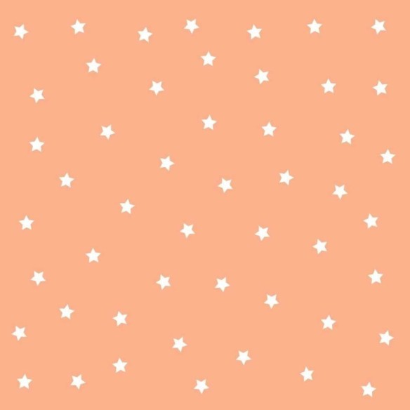 Papel de Parede Adesivo Estrela Branco e Salmão N05035