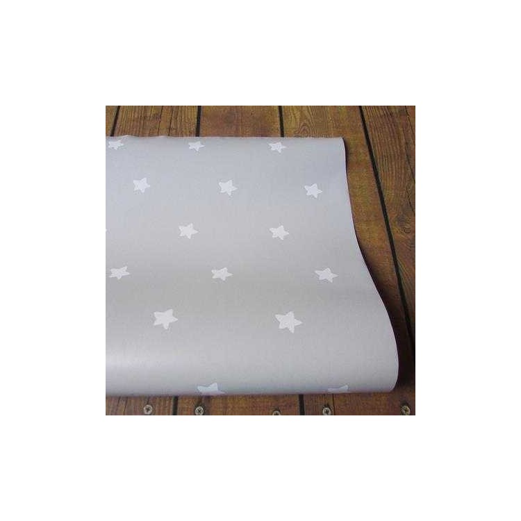 Papel de Parede Adesivo Estrela Cinza 299201063