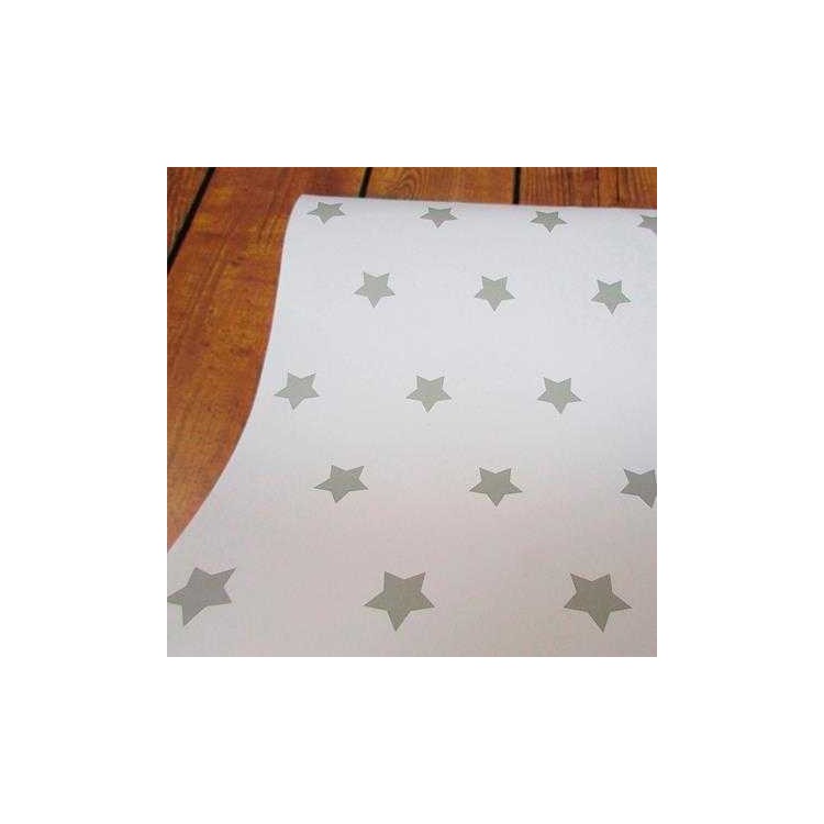 Papel de Parede Adesivo Estrela Cinza 54665