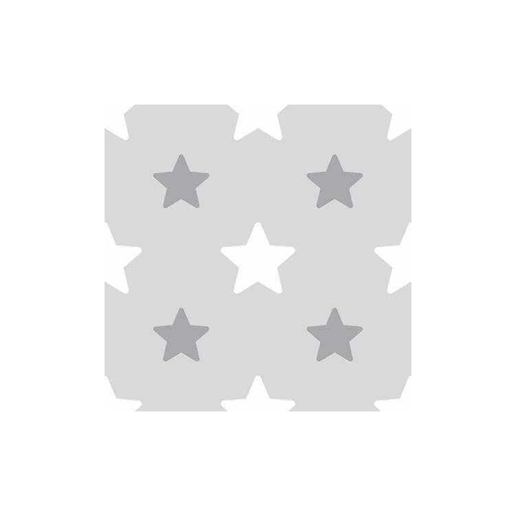 Papel de Parede Adesivo Estrela Cinza e Branca...
