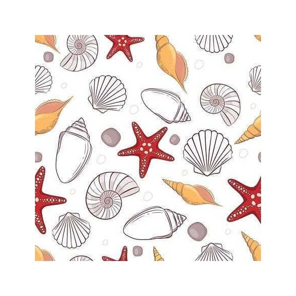 Papel de Parede Adesivo Estrela Mar Concha Praia 63521