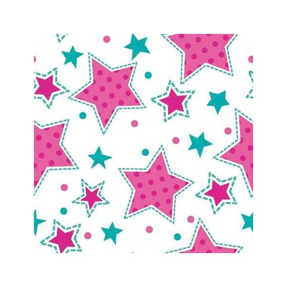 Papel de Parede Adesivo Estrela Rosa e Verde 572766272