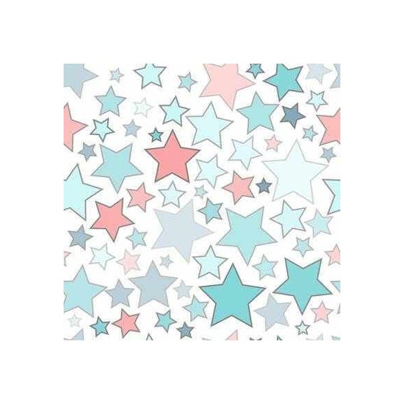 Papel de Parede Adesivo Estrela Verde e Rosa 200563