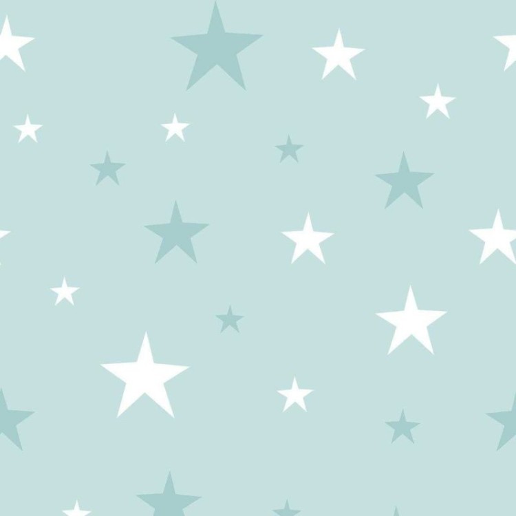 Papel de Parede Adesivo Estrelas Azul e Branco...
