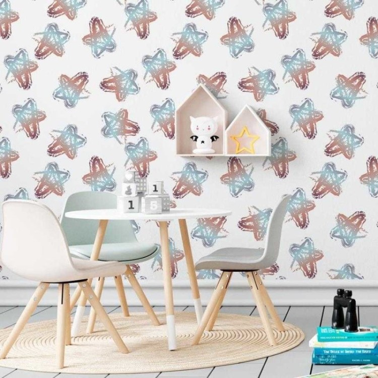 Papel de Parede Adesivo Estrelas de Giz N06025