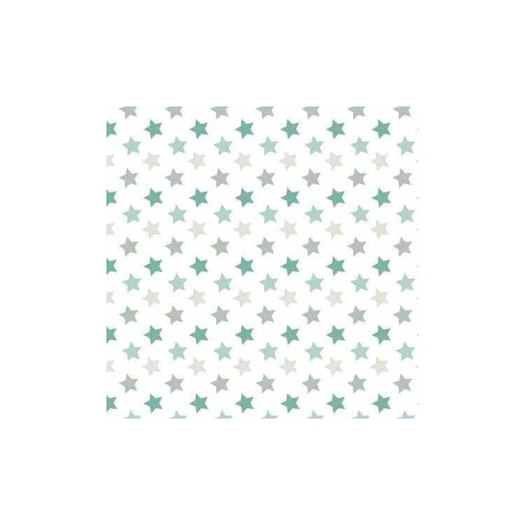 Papel de Parede Adesivo Estrelas Verde e Cinza...
