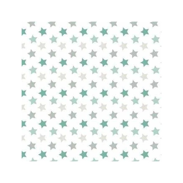 Papel de Parede Adesivo Estrelas Verde e Cinza 541062799