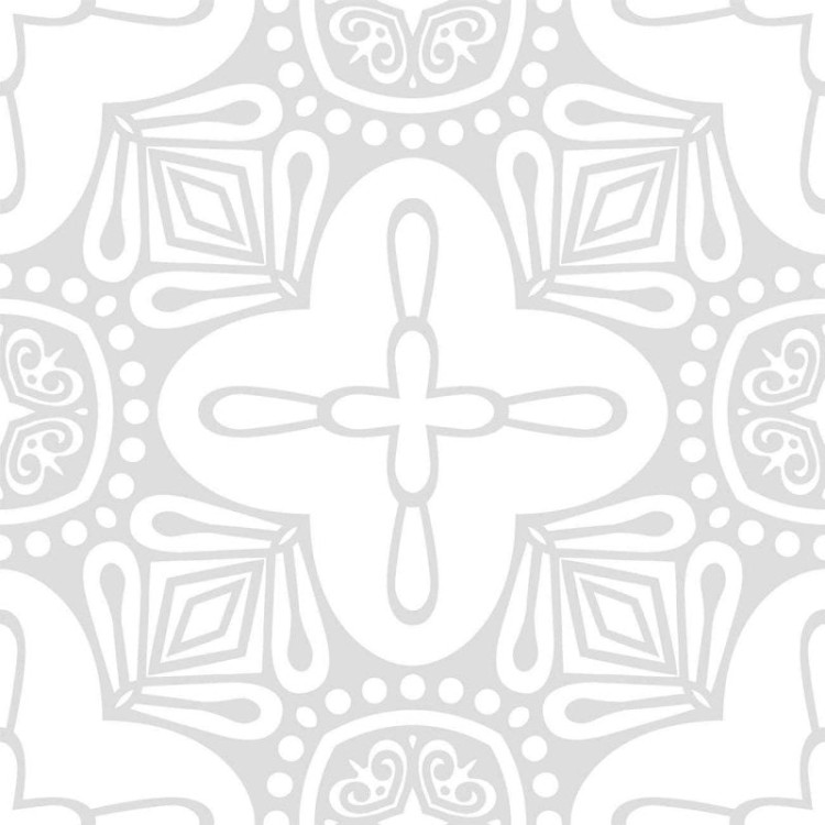 Papel de Parede Adesivo Étnico em Cinza e...