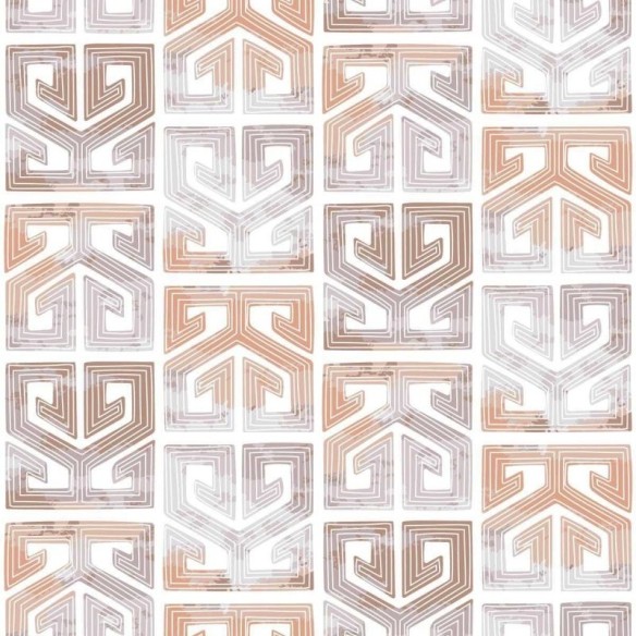Papel de Parede Adesivo Étnico Marrom e Laranja N04192