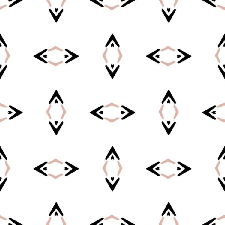 Papel de Parede Adesivo Étnico Rosa e Preto N05189