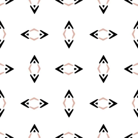 Papel de Parede Adesivo Étnico Rosa e Preto N05189