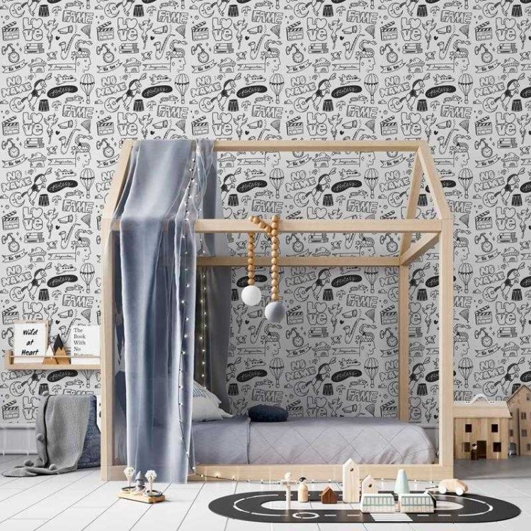 Papel de Parede Adesivo Fantasia para Colorir...