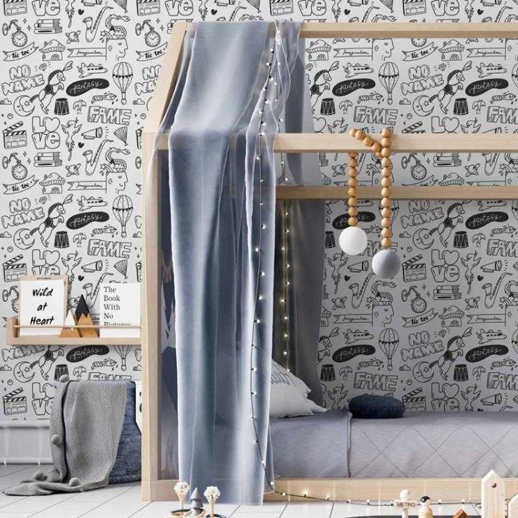 Papel de Parede Adesivo Fantasia para Colorir...