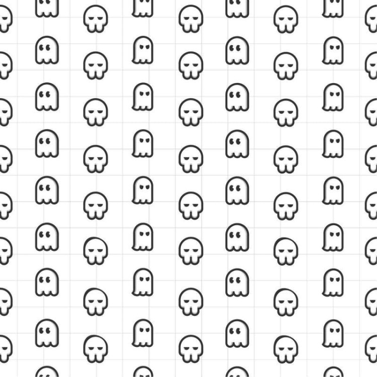 Papel de Parede Adesivo Fantasma Preto e Branco...