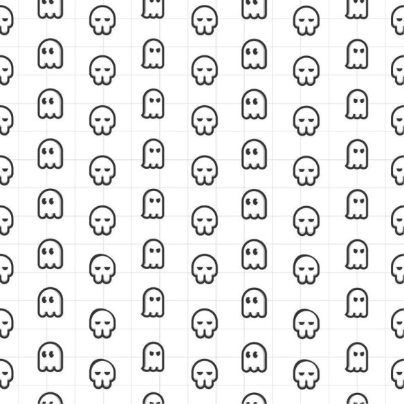 Papel de Parede Adesivo Fantasma Preto e Branco N04057