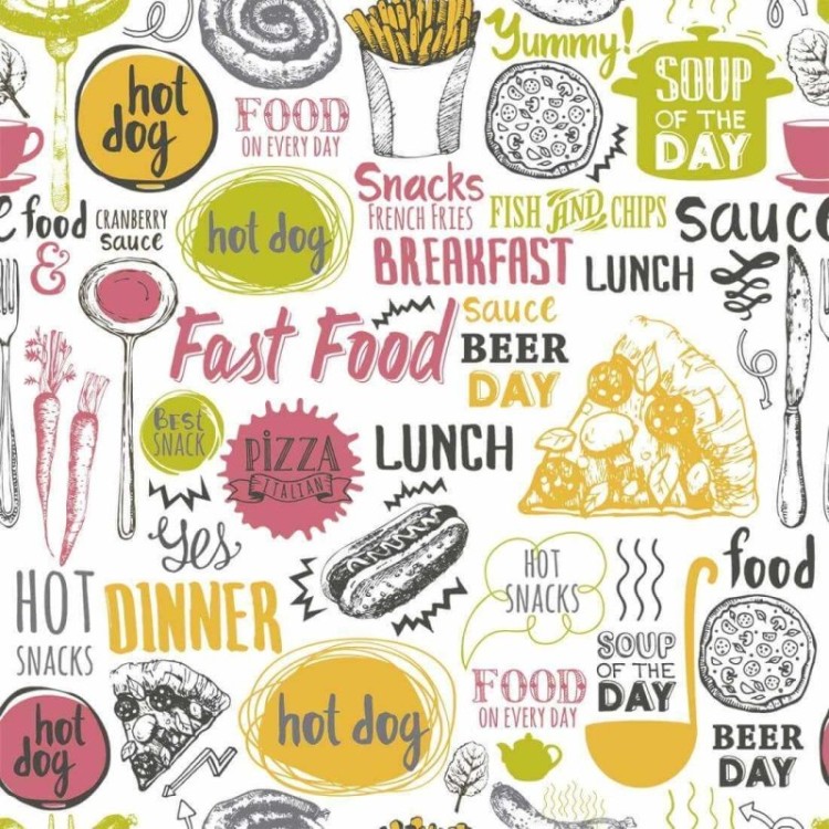 Papel de Parede Adesivo Fast Food 342703997