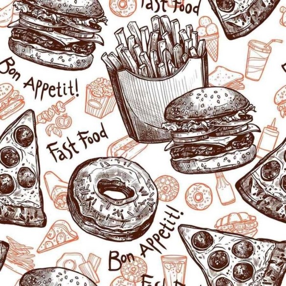 Papel de Parede Adesivo Fast Food N03046