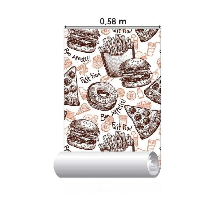Papel de Parede Adesivo Fast Food N03046