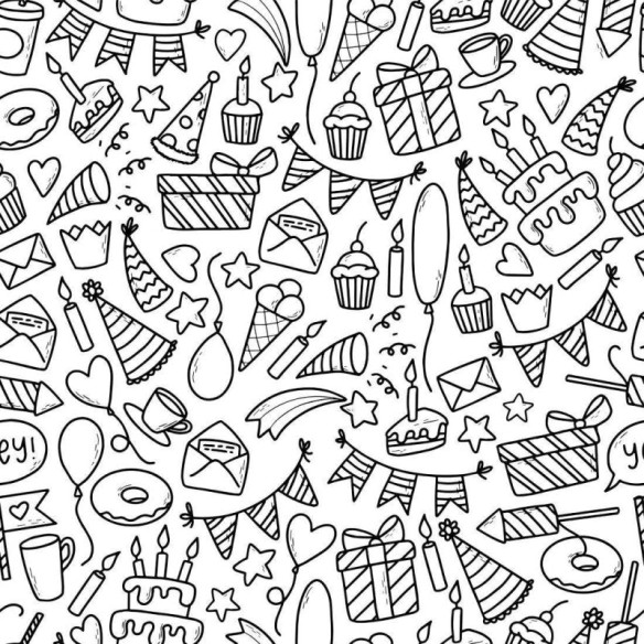 Papel de Parede Adesivo Festa de Aniversário N018052