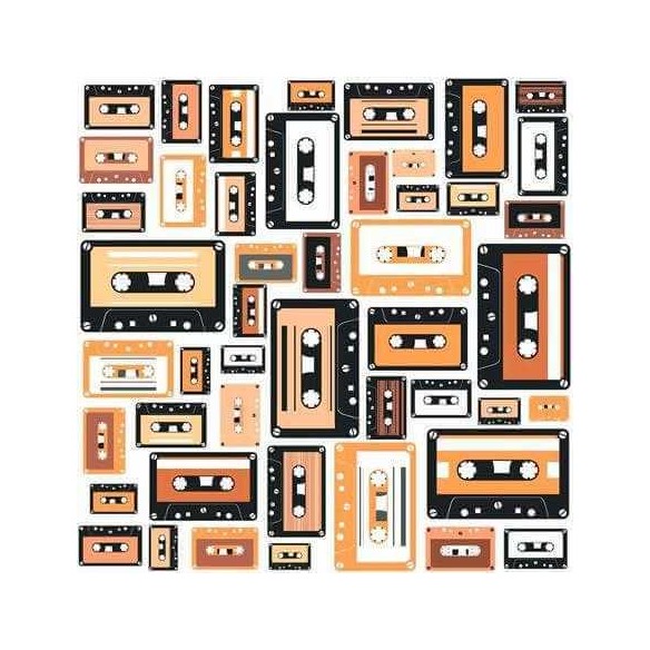 Papel de Parede Adesivo Fita Cassete Vintage 120610447