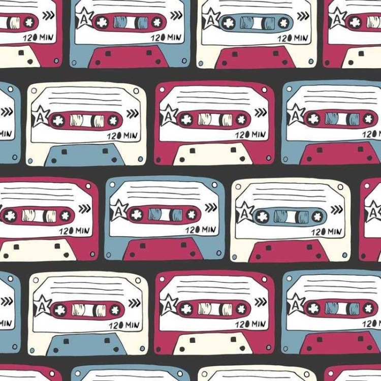Papel de Parede Adesivo Fita K7 Retrô N05063