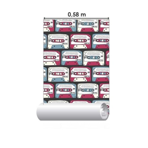 Papel de Parede Adesivo Fita K7 Retrô N05063