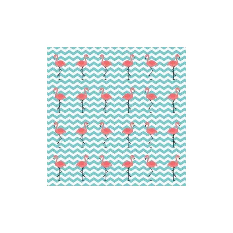Papel de Parede Adesivo Flamingo Chevron Jovem...