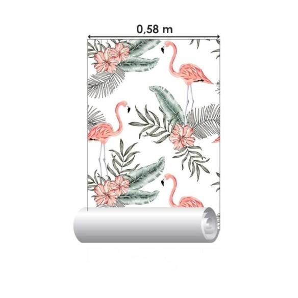 Papel de Parede Adesivo flamingo Floral N03131