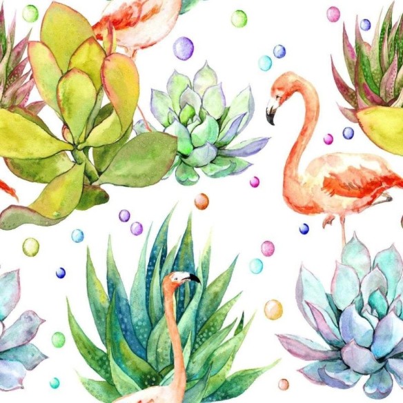 Papel de Parede Adesivo flamingo, vitória régia N03100