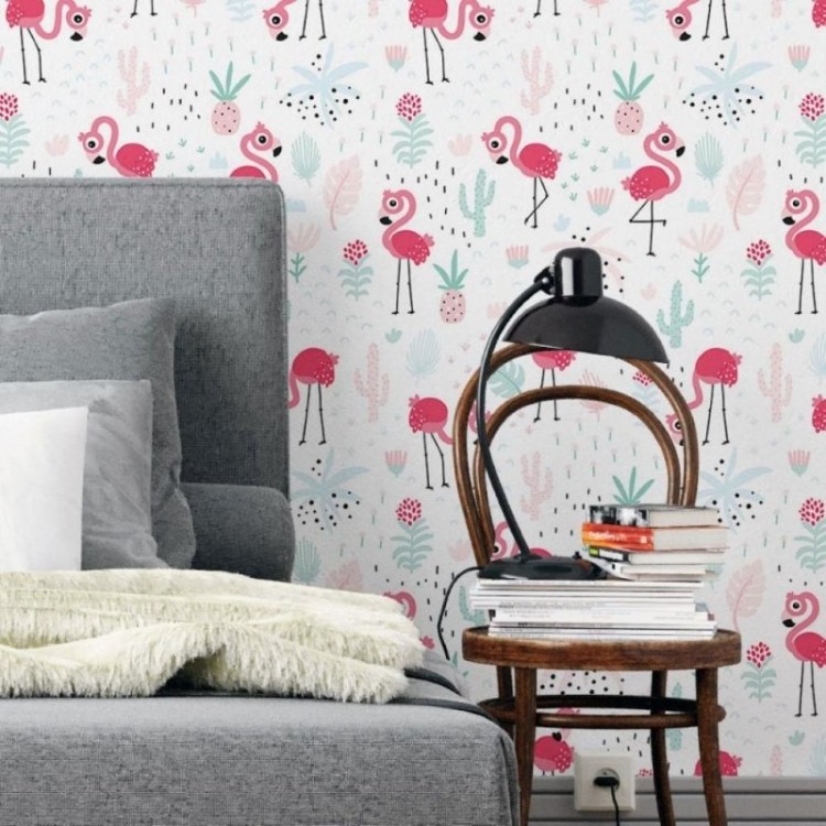 Papel de Parede Adesivo Flamingos N019036